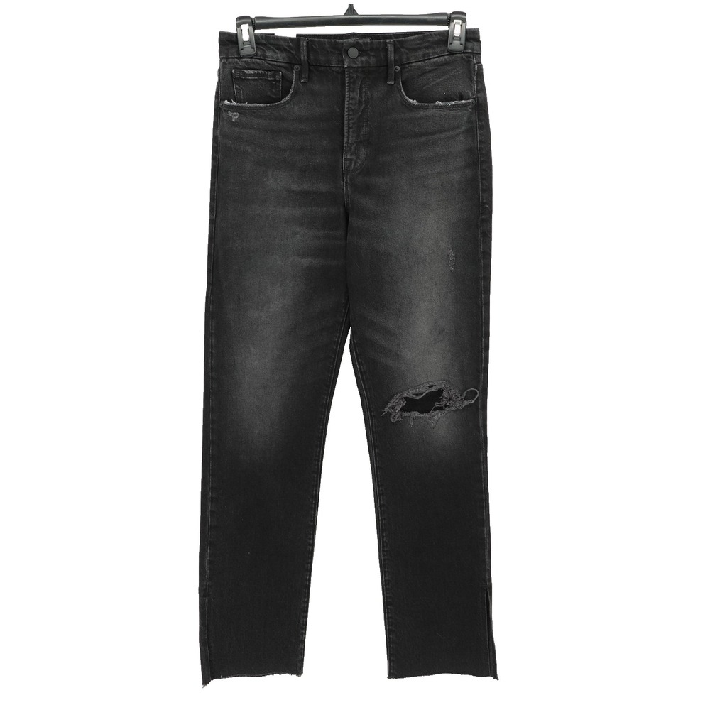 Good American Denim Jeans SZ 8/29 Good Boy Curvy Distressed Stretch Baddie NWT